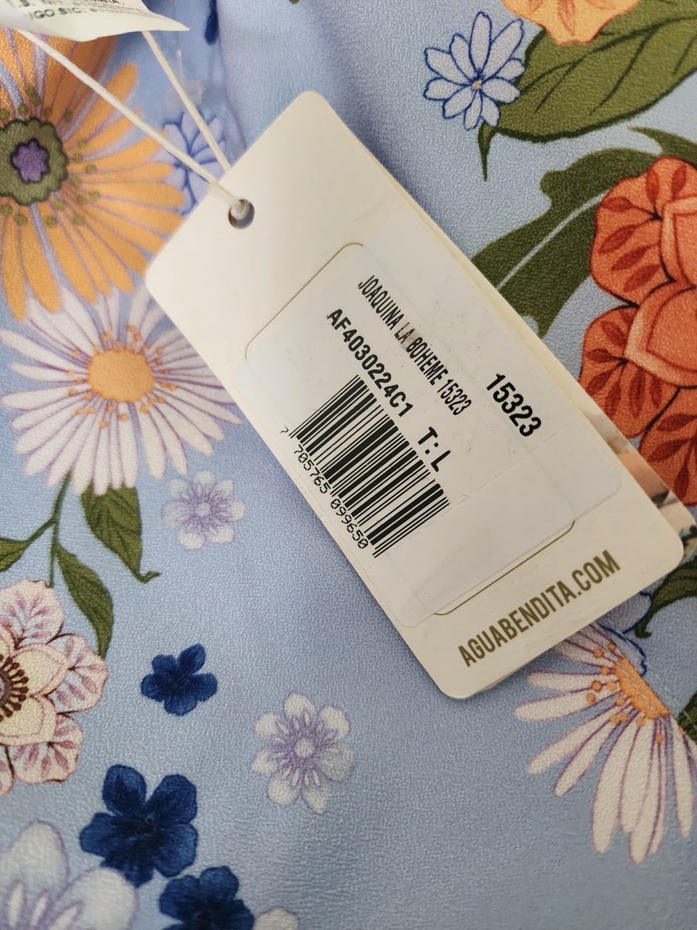Agua Bendita Floral Light Blue Sundress - Picture 4 of 4